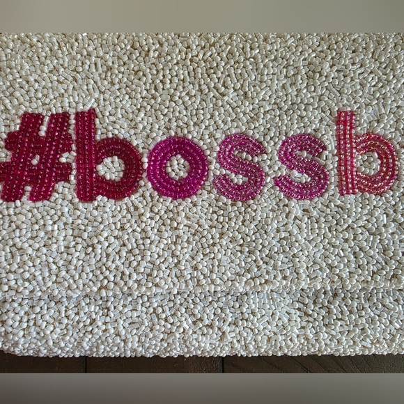 Island To East Side #Bossbabe Pink Ombre Beaded Crossbody/Clutch - Picture 9 of 9